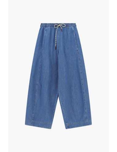 Wijde palazzo-broek met elastische taille en trekkoord Dixie
