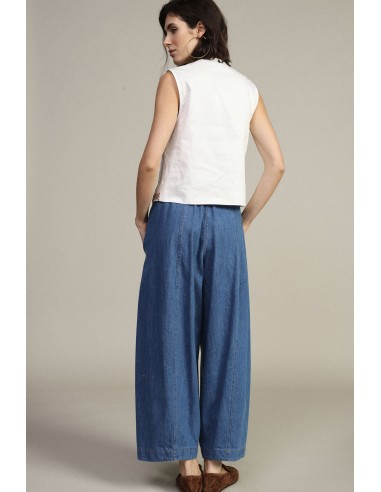 Wijde palazzo-broek met elastische taille en trekkoord Dixie