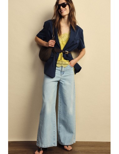 Dixie blazer met korte mouwen en paspelzakken