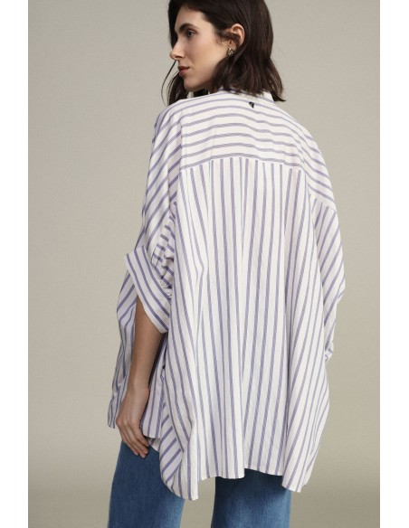 Oversized gestreept overhemd met wijde mouwen Dixie