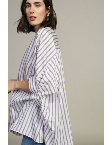 Oversized gestreept overhemd met wijde mouwen Dixie