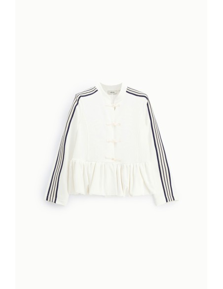 Sweatshirt zonder capuchon met knoop en volant Dixie