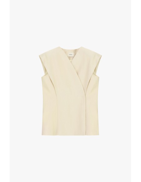Sartoriaal gilet met gestructureerde schouders en kruisluiting Dixie