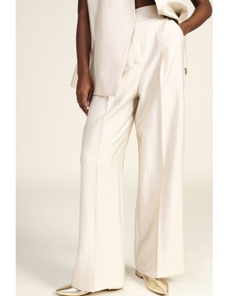 Dixie Palazzo-broek met hoge taille en plooien aan de voorkant