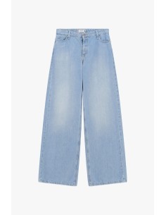 Jeans met wijde pijpen, hoge taille en vijf zakken Please 2