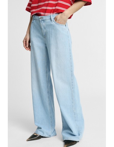 Jeans met wijde pijpen, hoge taille en vijf zakken Please