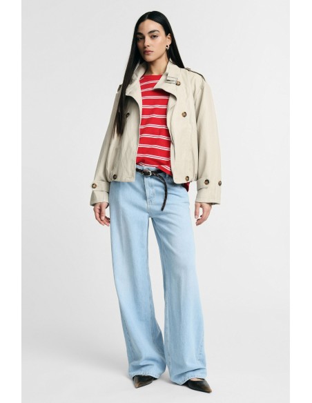 Jeans met wijde pijpen, hoge taille en vijf zakken Please