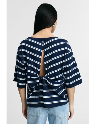 Gestreept T-shirt met ronde hals en boxy pasvorm Please