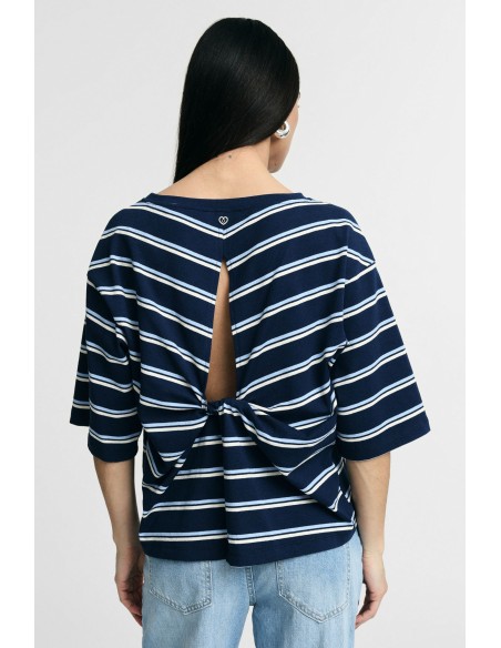 Gestreept T-shirt met ronde hals en boxy pasvorm Please