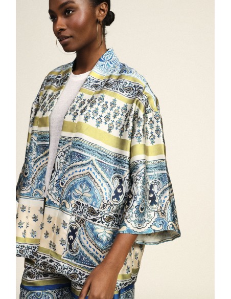 Ruime blazer met paisleyprint en wijde mouwen Dixie