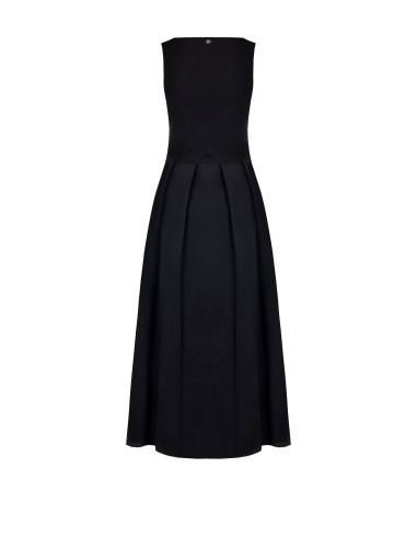 Lange jurk met 2-delige look: jersey top en geplooide katoenen rok van Rinascimento