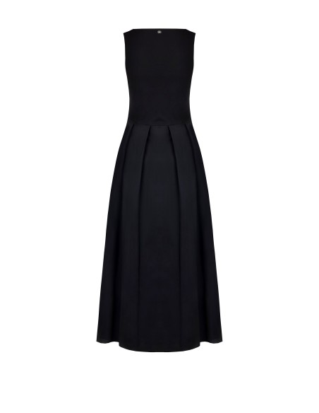 Lange jurk met 2-delige look: jersey top en geplooide katoenen rok van Rinascimento
