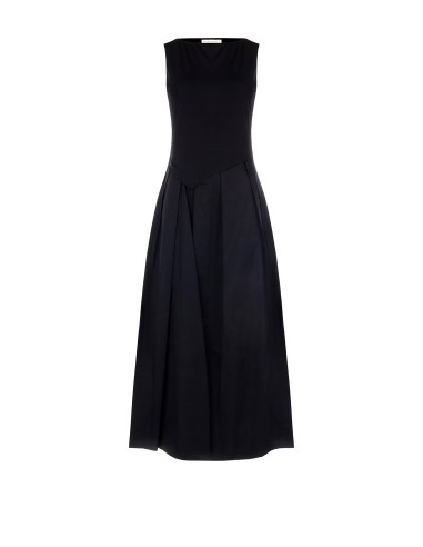 Lange jurk met 2-delige look: jersey top en geplooide katoenen rok van Rinascimento
