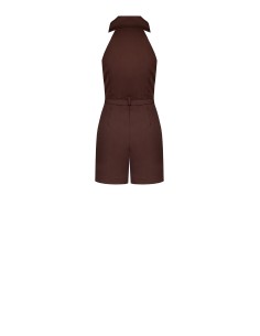 Culottebroek met plooien van elastische katoenmix met stevige riem met logo Rinascimento 2