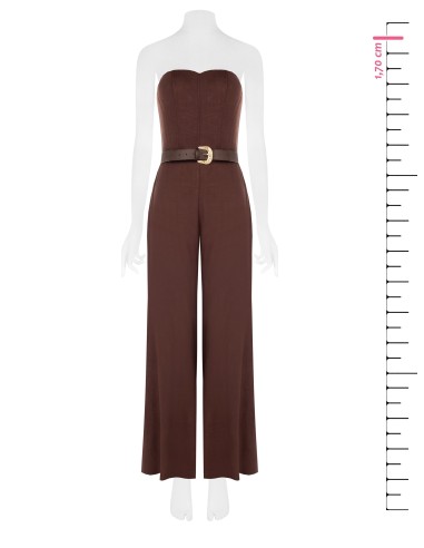 Palazzo-jumpsuit van een viscose-linnenmix met bijpassende riem van imitatieleer van Rinascimento