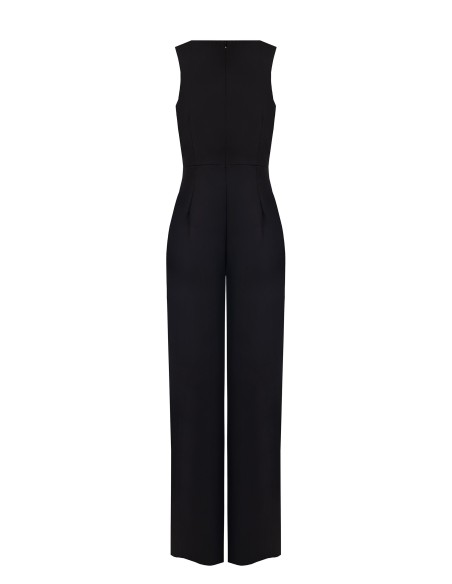 Korte jumpsuit van elastische katoenmix met stijve riem met logo van Rinascimento
