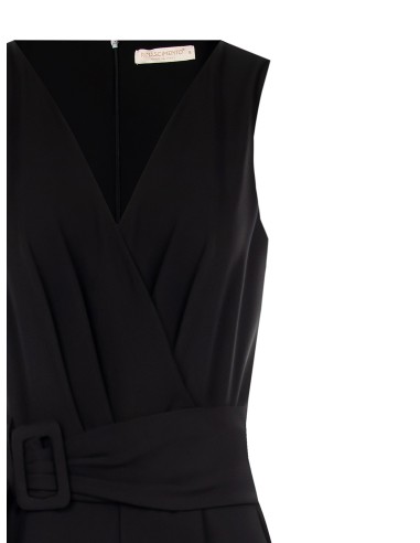 Korte jumpsuit van elastische katoenmix met stijve riem met logo van Rinascimento