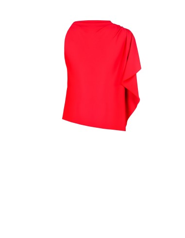 Asymmetrische blouse van soepele stof met rimpeldetail op de schouder Rinascimento
