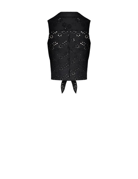 Cropped blouse met knoop van Sangallo-katoen Rinascimento