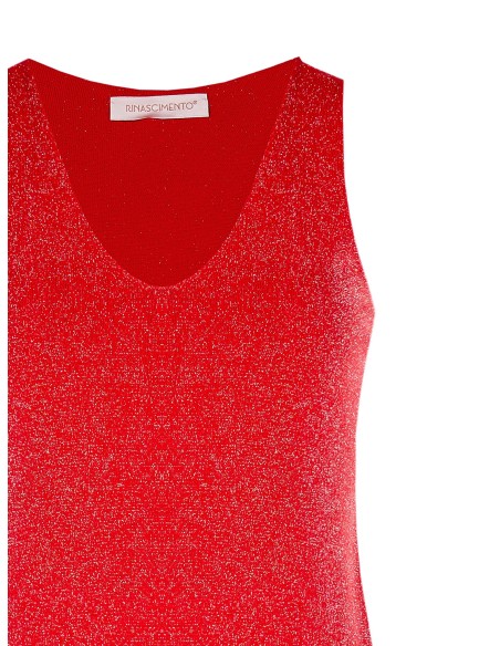Nauwsluitende top van een viscosemix met lurex en glittereffect van Rinascimento