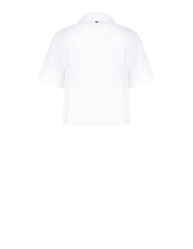 Korte oversized katoenen blouse met geplooidetail Rinascimento