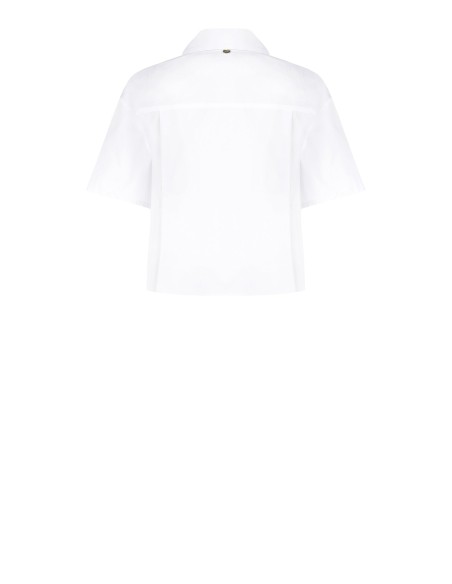 Korte oversized katoenen blouse met geplooidetail Rinascimento