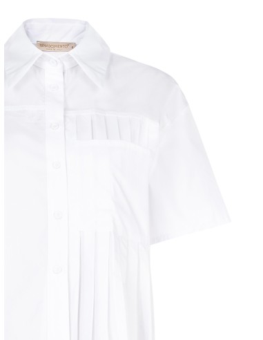 Korte oversized katoenen blouse met geplooidetail Rinascimento