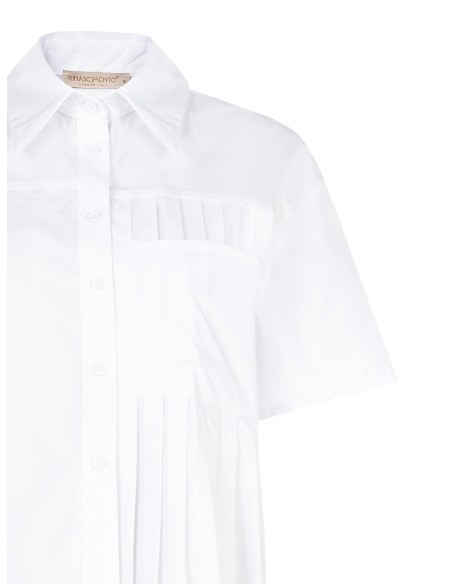 Korte oversized katoenen blouse met geplooidetail Rinascimento