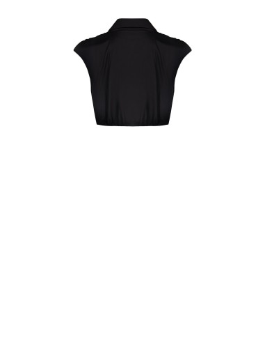 Katoenen cropped top met trekkoord aan de achterkant – Rinascimento