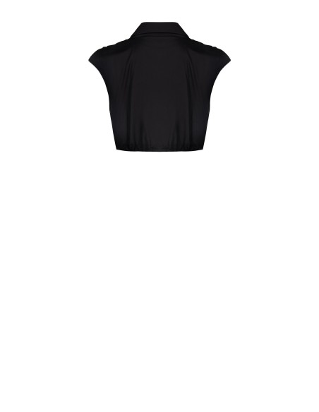 Katoenen cropped top met trekkoord aan de achterkant – Rinascimento