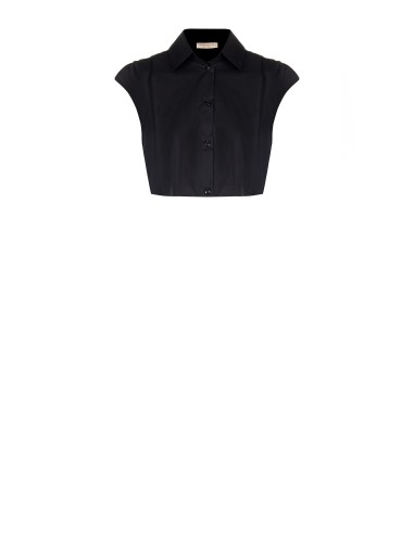 Katoenen cropped top met trekkoord aan de achterkant – Rinascimento