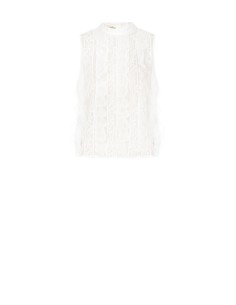 Blouse van geborduurde tule en kant aan de voorkant en ultralichte lyocell aan de achterkant Rinascimento