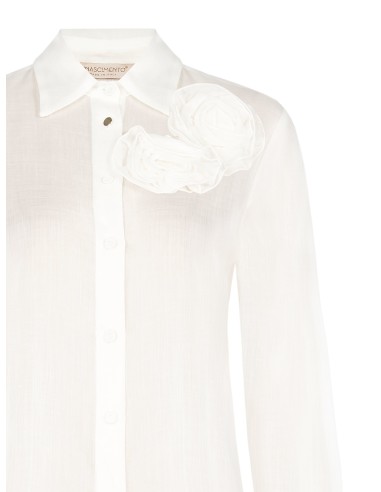 Ultralichte lyocellblouse met rozenapplicaties Rinascimento