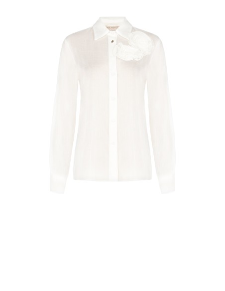 Ultralichte lyocellblouse met rozenapplicaties Rinascimento