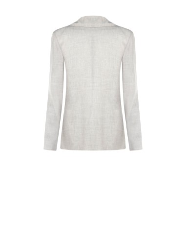Oversized blazerjasje met tailleaccent van een viscose- en lyocellmix met driehoekige knoop van Rinascimento
