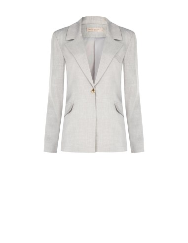 Oversized blazerjasje met tailleaccent van een viscose- en lyocellmix met driehoekige knoop van Rinascimento