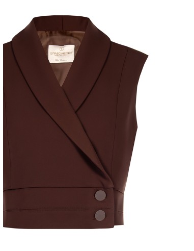 Cropped gilet van soepelvallende stof Rinascimento