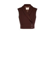 Cropped gilet van soepelvallende stof Rinascimento