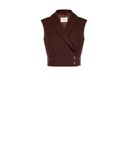 Cropped gilet van soepelvallende stof Rinascimento
