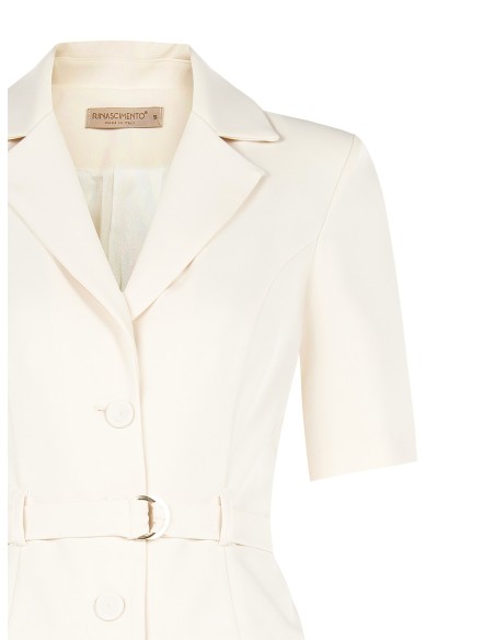 Cropped blazerjasje van soepel vallende stof met bijpassende tailleceintuur van Rinascimento