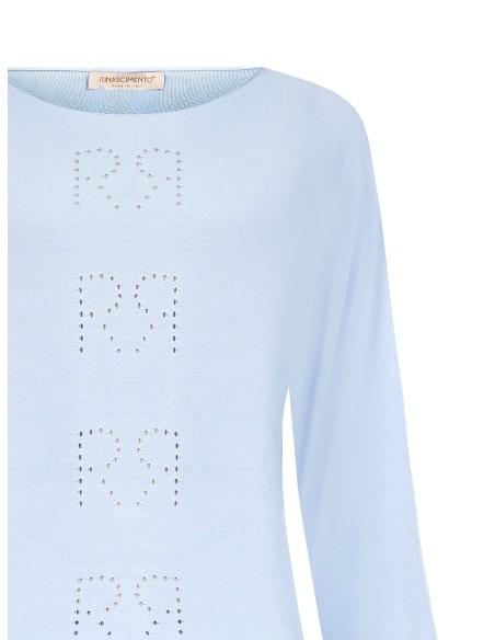 Wijde top van lichte tricot met geperforeerd RR-logo van Rinascimento