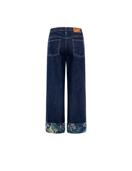 Rechte jeans met bloemenzoom Rinascimento