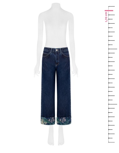 Rechte jeans met bloemenzoom Rinascimento