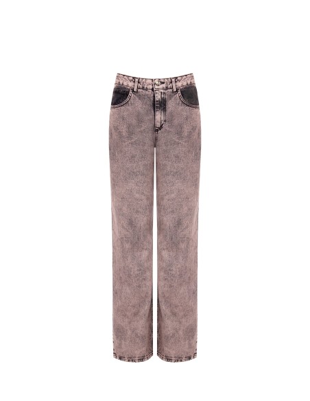 Wide-legjeans met stretch en gewassen effect van Rinascimento