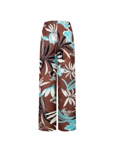Extra wijde palazzo-broek van satijn met bloemenprint van Rinascimento 2