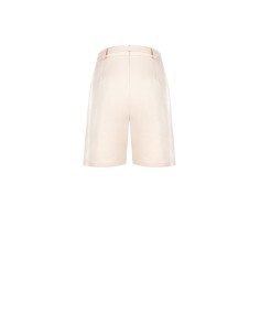 Korte broek van viscosemix met parelmoereffect en bijpassende riem Rinascimento 2