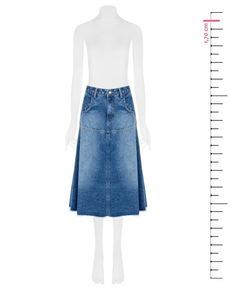 Uitlopende rok van denim met medium wassing van Rinascimento