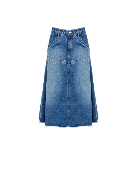 Uitlopende rok van denim met medium wassing van Rinascimento