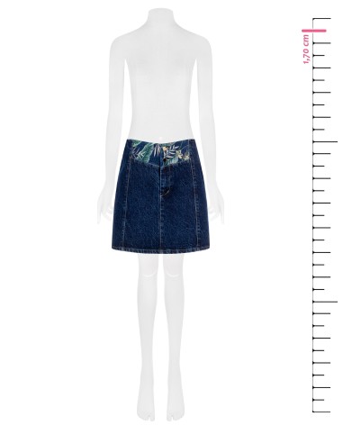 Denim minirok met bloemeninzetstukken van Rinascimento