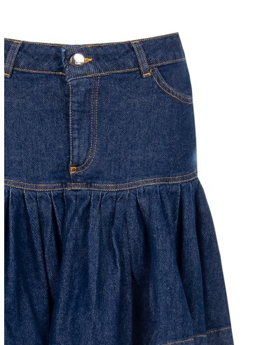 Minirok met volant van stretchdenim van Rinascimento